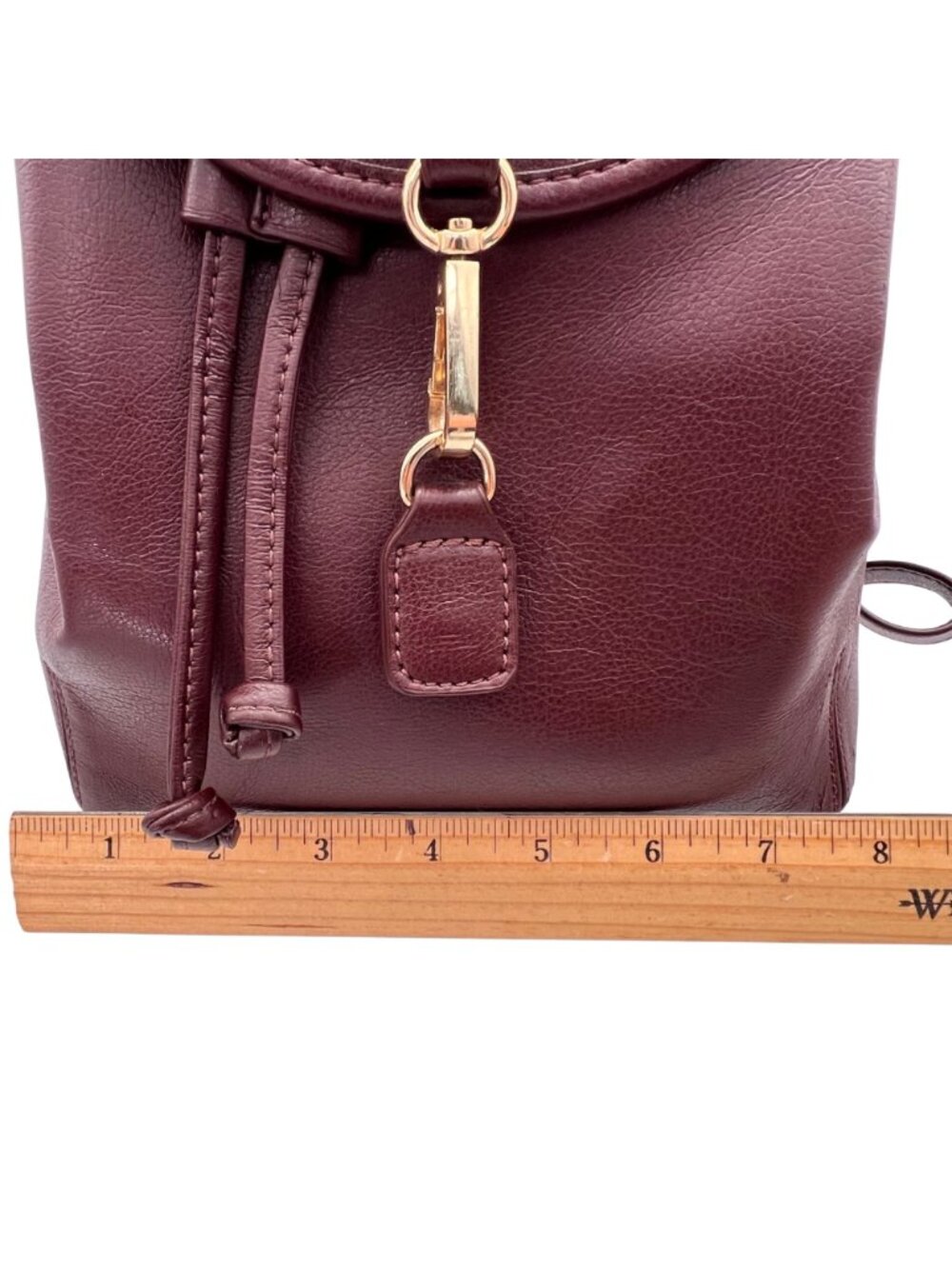 Sole Society Burgundy Faux Leather Backpack With Adjustable Straps & Gold-Tone - Picture 16 of 16